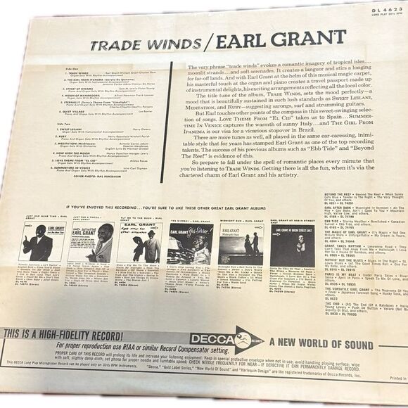 Earl Grant Trade Winds Vinyl Record - Picture 2 of 2
